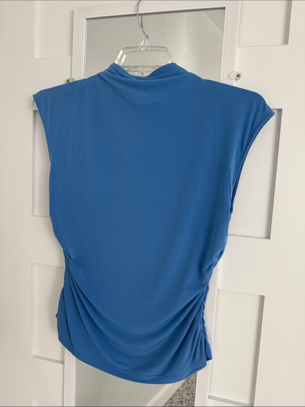 DKNY Cobalt Blue Sleeveless Draped Tank